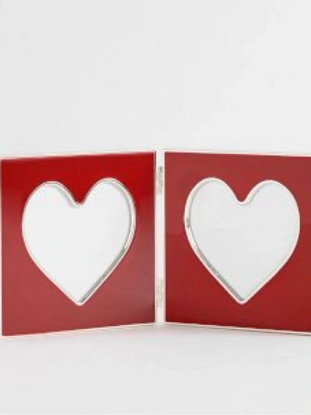 Pottery Barn Red Double Heart Photo Frame